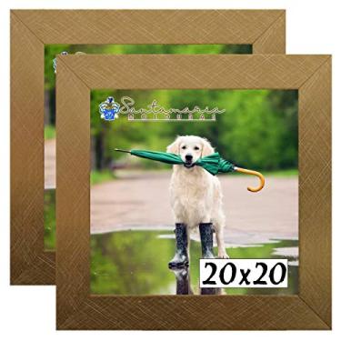 Imagem de Kit 2 Porta Retrado Molduras 20x20 Dourado