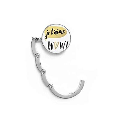 Imagem de Gancho de mesa Je T'Aime I Love You com fecho decorativo e extensão dobrável