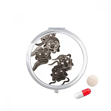 Imagem de Caixa de armazenamento de remédios chinesa estilo cinco Goblins Monster com bolso