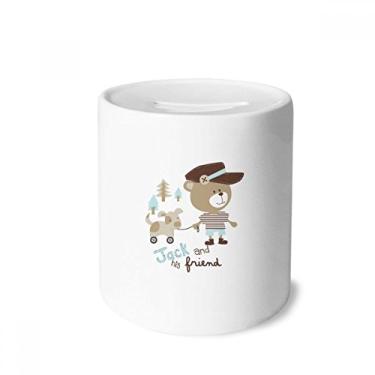 Imagem de DIYthinker Urso de desenho animado animal rosa caixa de dinheiro caixa de cerâmica porta-moedas presente de cofrinho