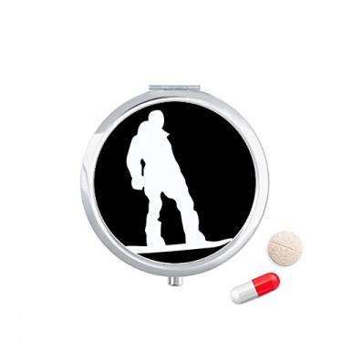 Imagem de Skateboarding Sport Black Outline Estojo de comprimidos de bolso para remédios Dispensador de recipiente
