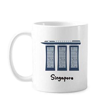 Imagem de Caneca clássica Singapore Marina Bay Sands Caneca de cerâmica branca presente com alças 350 ml