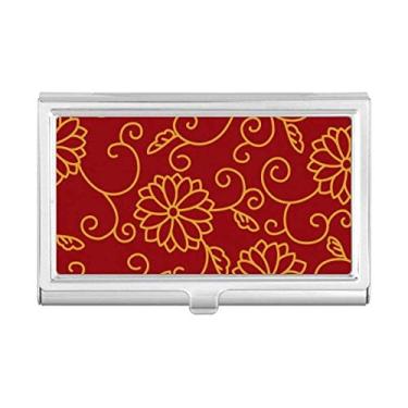 Imagem de Carteira de bolso estilo chinês japonês com estampa de flores asiáticas, porta-cartões