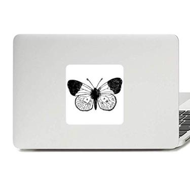 Imagem de Adesivo de vinil para laptop com asas brancas e estampa de espécime borboleta para decoração de PC
