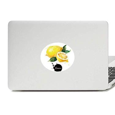 Imagem de Adesivo de notebook com emblema de vinil e aquarela saudável sabor limão