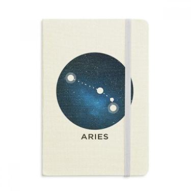 Imagem de Caderno oficial do signo do zodíaco da Constelação de Áries com capa dura de tecido