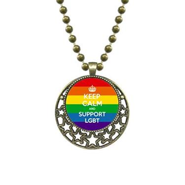 Imagem de DIYthinker Arco-íris Transgênero Bandeira Bissexual LGBT Pingente Estrela Colar Lua Corrente Joia