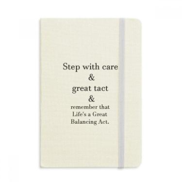 Imagem de Caderno de anotações "Care And Tact Give You Balance Life", capa dura oficial, diário clássico