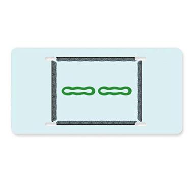 Imagem de DIYthinker Mahjong Barra de bambu 2 azulejos padrão placa de carro decoração de aço inoxidável acessório