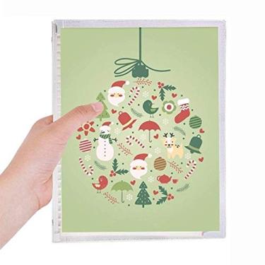Imagem de Caderno verde árvore de Natal Papai Noel boneco de neve caderno folhas soltas diário recarregável papelaria