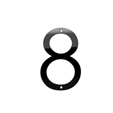 Imagem de Placa de placa flutuante 3D de 12,7 cm de aço inoxidável digital 0-9 portas para casa ao ar livre, portão de hotel, caixa de correio preta, montagem de parafuso, antiferrugem durável