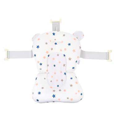 Imagem de TOYANDONA Almofada de Banho para Bebês Recém-Nascidos Almofada Antiderrapante Apoio Assento de Chuveiro Almofada Flutuante para Banheira, Crianças Branco