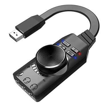 Imagem de Staright GS3 USB 2.0 Placa de Som Externa Adaptador de Placa de Som Virtual 7.1 Canal Plug and Play com Fones de Ouvido Conectores de Microfone Controle de Mute Mic Games Vers?o de Atualiza??o