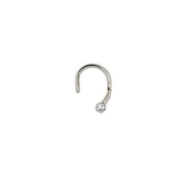 Imagem de Piercing Nostril Ponto De Luz Ouro Branco 18K - Eu Curto Acessórios