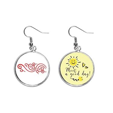 Imagem de Símbolo auspicioso de nuvem China brinco flor sol joia moda