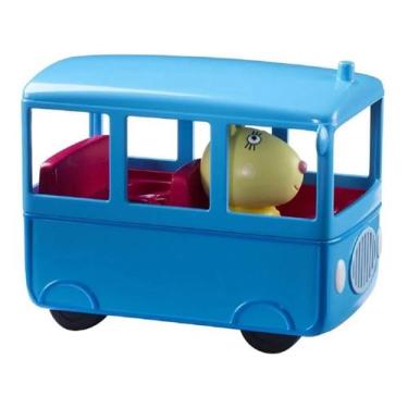 Imagem de Carrinho Da Peppa Pig Ônibus Escolar Azul Brinquedo Sunny