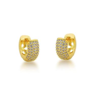 Imagem de Brinco Argola Larga Banhada A Ouro 18k - Pequeno