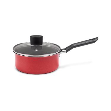 Imagem de Panela Com Tampa Brinox Garlic Antiaderente 1,2 Litros Ø 16 cm Vermelho