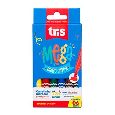 Imagem de Hidrocor Ponta Grossa, Mega Hidrocolor, 6 Cores, Tris