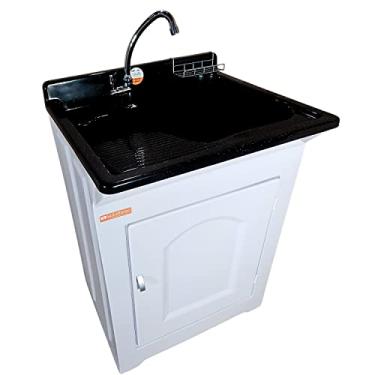 Imagem de Stilofibras Tanque De Lavanderia 40l Com Esfregadeira Lateral E Torneira Cor:Preto