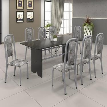 Imagem de Conjunto de Mesa 180x75cm Tampo Ardósia com 8 Cadeiras Lavínea Soma Móveis