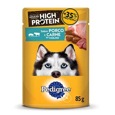 Imagem de Ração Úmida Pedigree Sachê High Protein Cães Adultos Porco e Carne Ao Molho 85 g