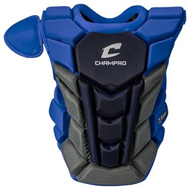 Imagem de CHAMPRO Protetor de peito ergonômico Optimus Pro Plus para cabos Commotio com tampa de ombro removível, 39 cm, azul royal