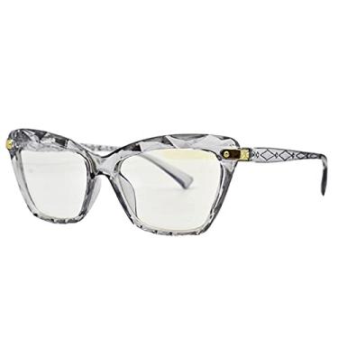 Imagem de Óculos de computador antitravamento de luz azul unissex para mulheres e homens Cat Eye Frame para jogos Óculos anti-fadiga ocular cinza