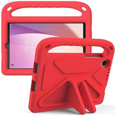 Imagem de Capa infantil compatível com Lenovo Tab M8 (4ª geração) TB-300FU/TB-300XU, suporte leve à prova de choque capa protetora adequada para crianças (cor: vermelho)