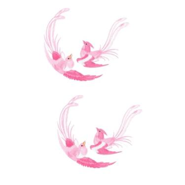 Imagem de STOBOK 2 Pares Fragmento ferro de bordar em patches decalques de flores decoração jeans remendos bordados distintivo de pássaro bordado estilo chinês pássaros raiom