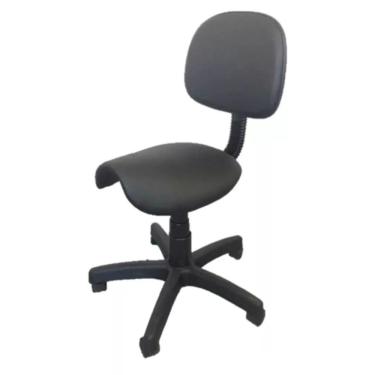 Imagem de Cadeira sela  com encosto secretaria  com regulagem de altura  corano preto