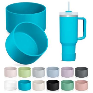 Imagem de KTKUDY Pacote com 2 botas de silicone para Stanley Tumbler 40 30 567.0 g e destinado a Hydro Flask 340.2-680.4 g - Cup Boot fit Select Yeti, Simple Modern, Owala Water Bottle - Acessórios de tampa