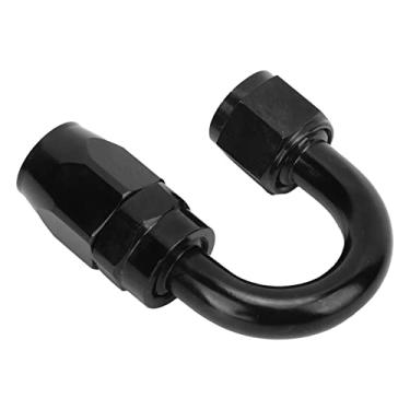 Imagem de An8 180 ° Mangueira Final Montagem à Prova de Vazamento Adaptador de Liga de Alumínio óleo Linha Combustível Preto Turbocompressor Modificação Carro