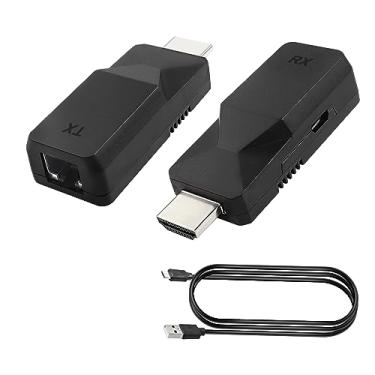 Imagem de MEIRIYFA Extensor HDMI Ethernet RJ45 para HDMI adaptador repetidor sobre LAN Cat6 cabo até 196 pés/60 m 1080p transmissor e receptor de monitores para HDTV, PC, DVD