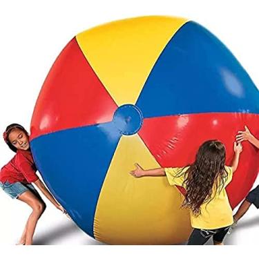 Imagem de Bolas de praia de arco-íris gigante, brinquedos aquáticos infláveis ​​de 40 espaços, bola de piscina, jogos ao ar livre, lembrancinhas de festa de verão para crianças