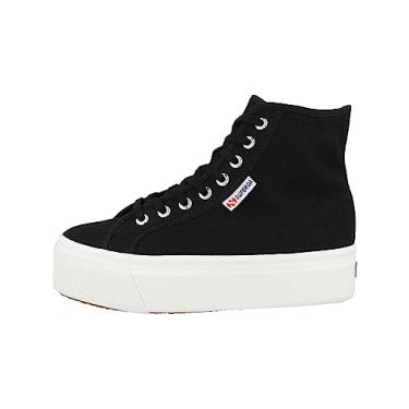 Imagem de Superga Tênis feminino 2708 Hi Top, Preto/Fwhite, 7.5 Women/6 Men