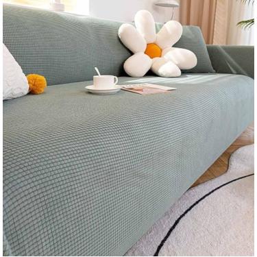 Imagem de Sofá Slipcover Sofá Capa Protetor De Móveis Sofá Macio Com Fundo Elástico Para Crianças, Poliéster Spandex Jacquard Tecido Pequenas Verificações (Adequado para 55-75 inch,Verde)