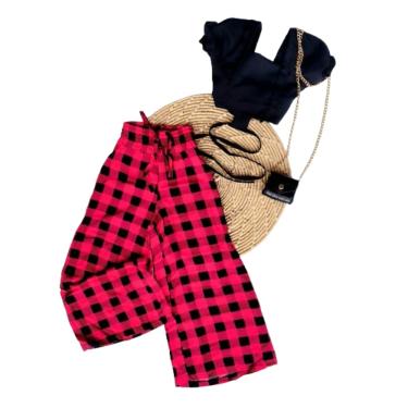 Imagem de Conjunto menina  blogueirinha calça pantacourt e cropped