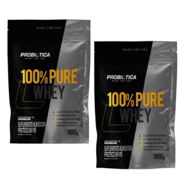 Imagem de Combo 02 Whey Concentrado 100% Pure Refil 900g Probiótica (900, Baunilha)