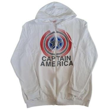 Imagem de Jaqueta Feminina Cativa Capitão América Branca Capuz-Feminino