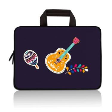 Imagem de YITANHY 11 11,6 12 12 12,1 12,1 12,5 polegadas bolsa para laptop Chromebook capa Ultrabook bolsa de neoprene para tablet (guitarra)