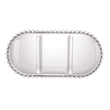 Imagem de Petisqueira Oval Pearl De Cristal C-3 Divisões Wolff