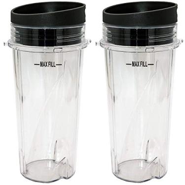 Imagem de Blendin Copo de Reposição para Liquidificador Ninja, 2 Pacotes Transparente, 16 Onças, 3" de Diâmetro, Compatível com Ninja BL660, BL663, BL740, BL770, BL771, BL772, BL780, BL810, BL820, BL830