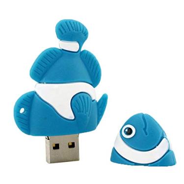 Imagem de Flash Drive USB 3.0 modelo peixe de 16 GB dispositivo de armazenamento USB Flash Disk USB 3.0 Memory Stick USB Stick U Disk Pen Drive USB Flash Memory USB Disk Armazenamento de dados - Azul