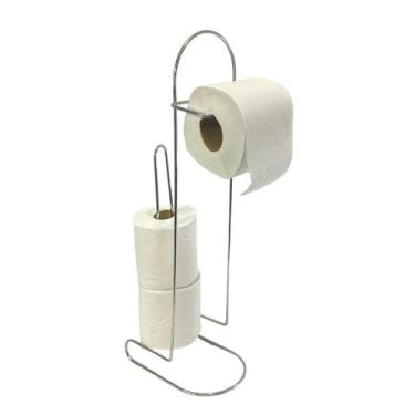 Imagem de Suporte Porta Papel Higiênico Chão Luxo Cromado - VPJ