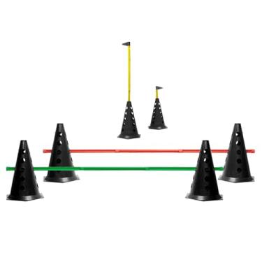 Imagem de 6 Cones Pretos C/3 Barreiras Treino De Agilidade