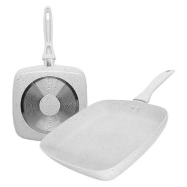 Imagem de Bistequeira Grill Cerâmica Antiaderente Quadrada Vanilla 24cm - CASAMB
