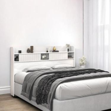 Imagem de Cabeceira com Prateleiras Nyce Queen Branca - Mobiliar Home Shop