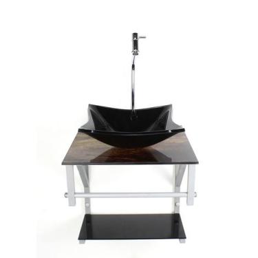 Imagem de Gabinete de vidro 40cm cuba quadrada ac slim cores variadas - Ekasa, M