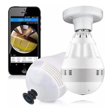 Imagem de Câmera Lampada Panorâmica Bivolt: Vigilância Discreta com Flexibilidad